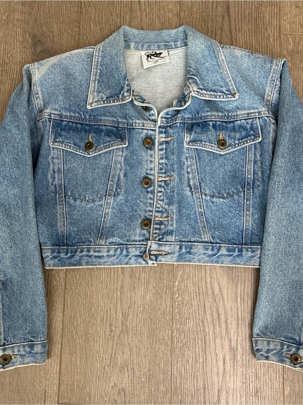 Vintage 90s Par by Parasuco Santana Distressed Cropped Denim Jacket Retro